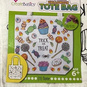 Create Basics Do It Yourself Halloween Tote Bag-Trick or Treat 13x13 Cloth Paint